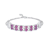S925 Sterling Silver Purple Garnet Bracelet Women Fashion Zircon Light Luxury Jewelry