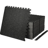 VEVOR 25 PCS Thick Gym Floor Mats, EVA Foam & Rubber Top Interlocking Workout Floor Mats With. Ft Coverage, Waterproof Exercise Puzzle Flooring For Gym, Home, Garage, Basement