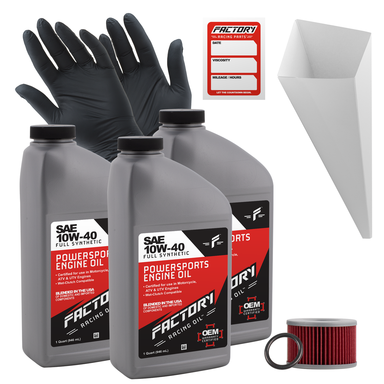 10W-40 3 Quart Oil Change Kit For Honda CM450A Custom 1982-1983