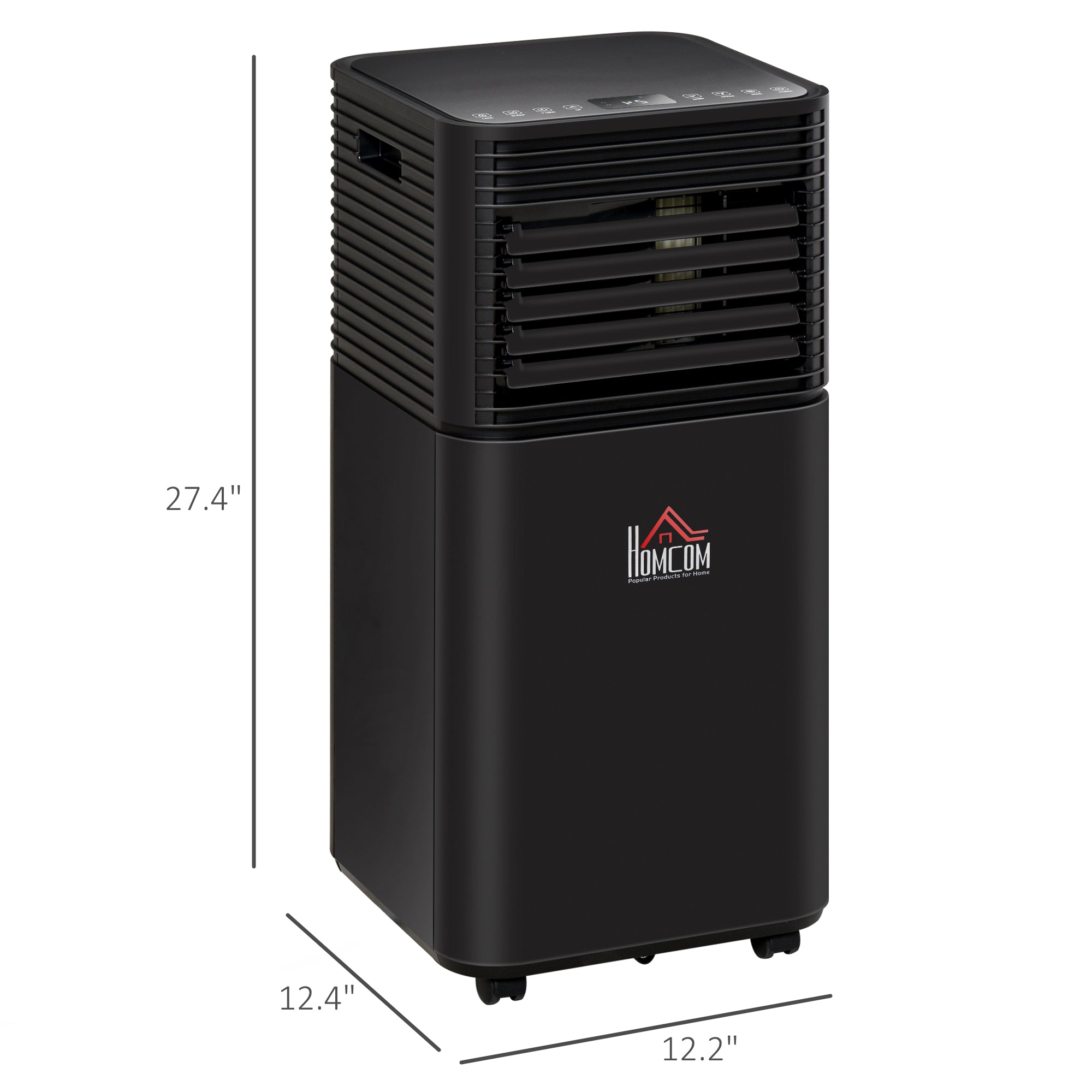 8000 BTU Portable Air Conditioner with Dehumidifier, Cooling Fan, Sleep, Remote, 24H Timer, Auto Off, Black