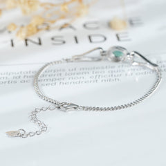 Fashion S925 Silver Emerald Bracelet With Synthetic Zirconia