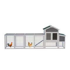 122 Large Gray Wood Chicken Coop Hen House Pet Rabbit Hutch Wooden Pet Cage  With Nesting Box