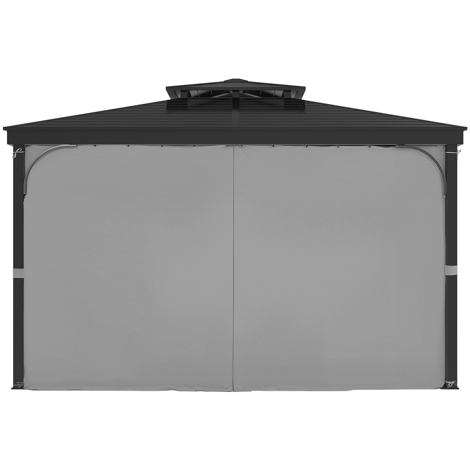 Gazebo Curtains Outdoor, Fit Most 10' X 10' X 6.7' Gazebos, 4-Panel Sidewall Gazebo Privacy Curtains With Zippers, 6.7' Tall Outdoor Curtain Replacement For Patio Canopy, Only Curtain, Gray