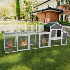 122 Large Gray Wood Chicken Coop Hen House Pet Rabbit Hutch Wooden Pet Cage  With Nesting Box