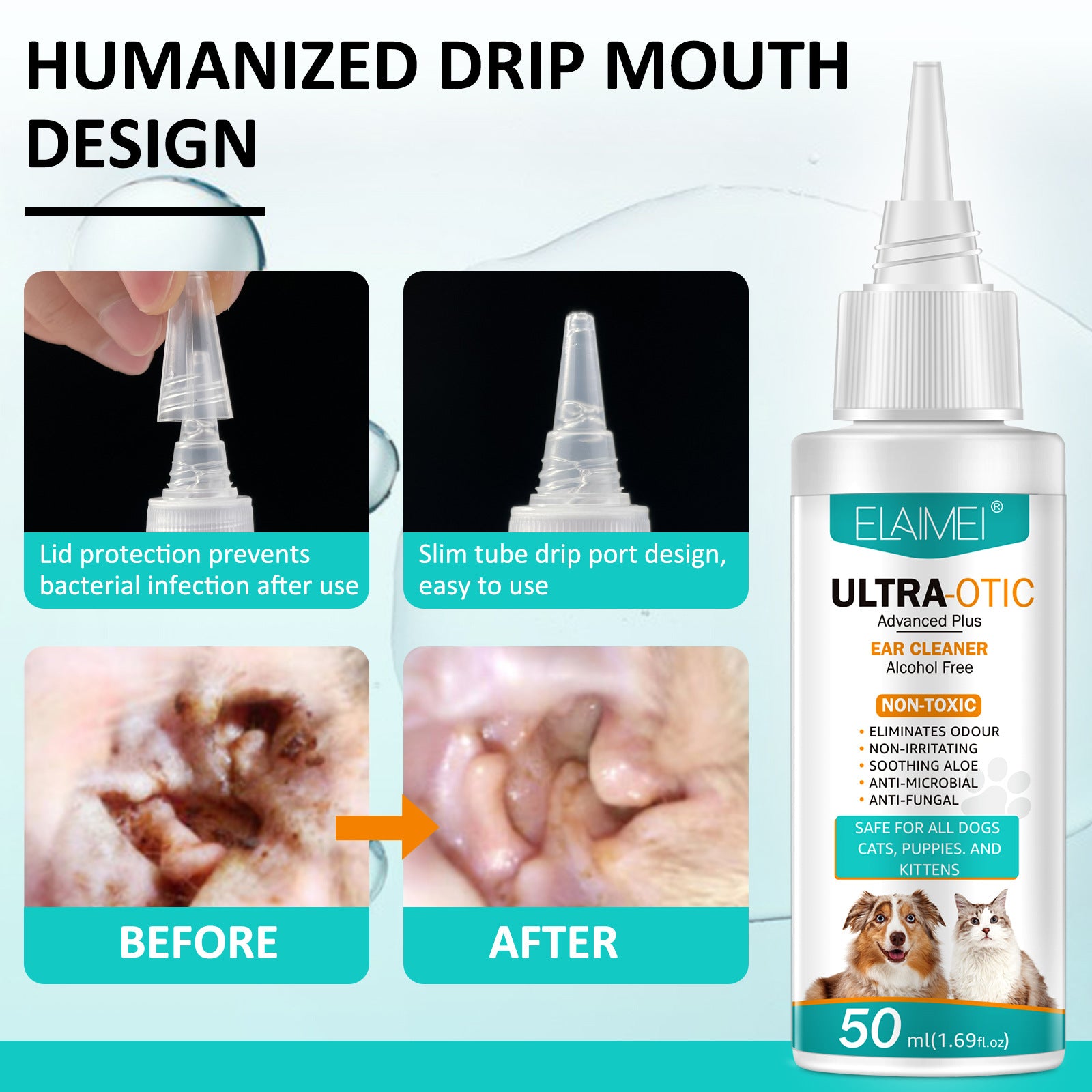 Pet Cat Dog Ear Cleaning Solution