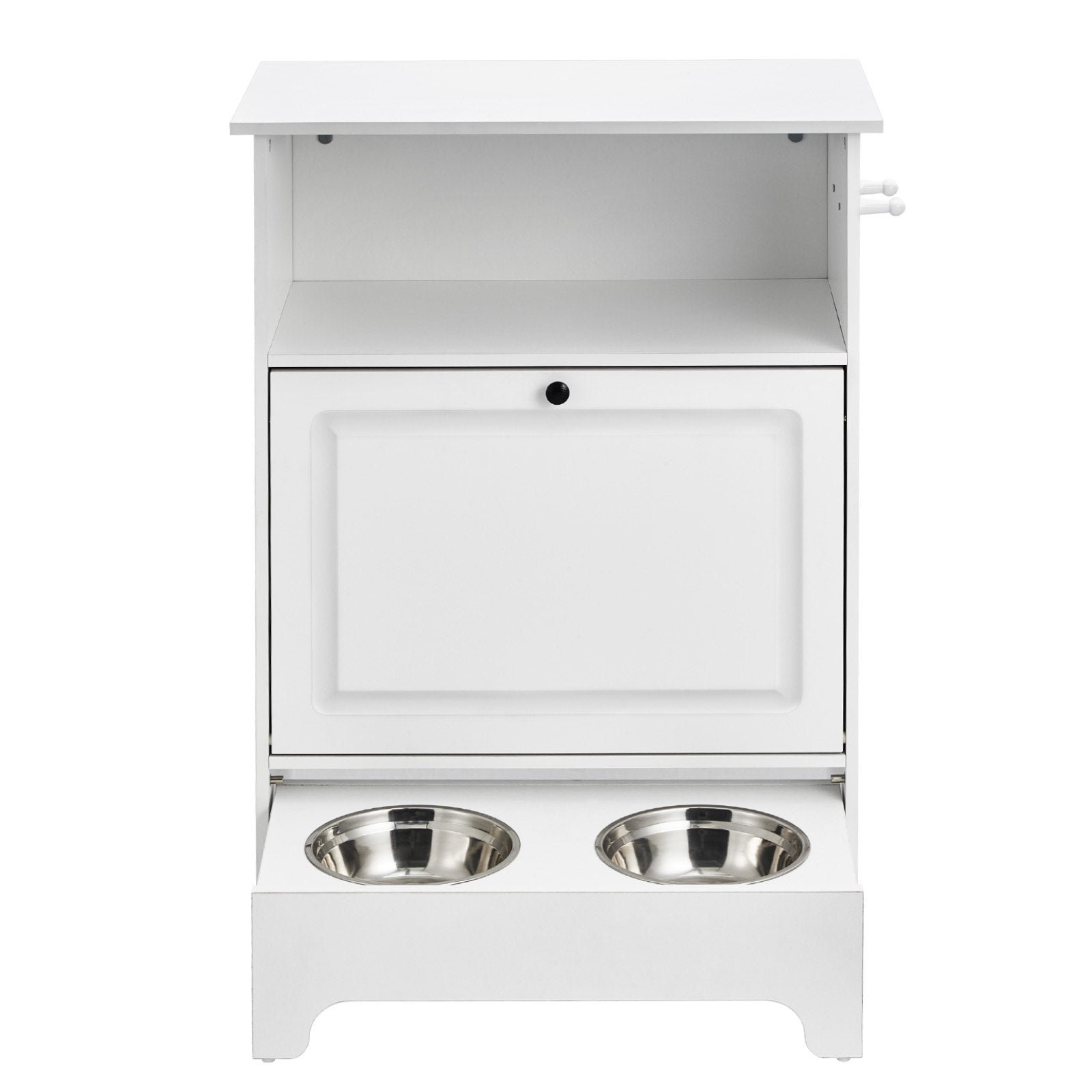 VEVOR Pet Feeding Station W 2 Elevated Dog Bowls Dog Food & Toy Storage Cabinet