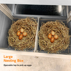 122 Large Gray Wood Chicken Coop Hen House Pet Rabbit Hutch Wooden Pet Cage  With Nesting Box